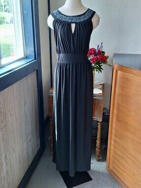 Nic & Dom Sleeveless Beaded Yoke Semi Formal Dress, Size XL Style#30778, NWT